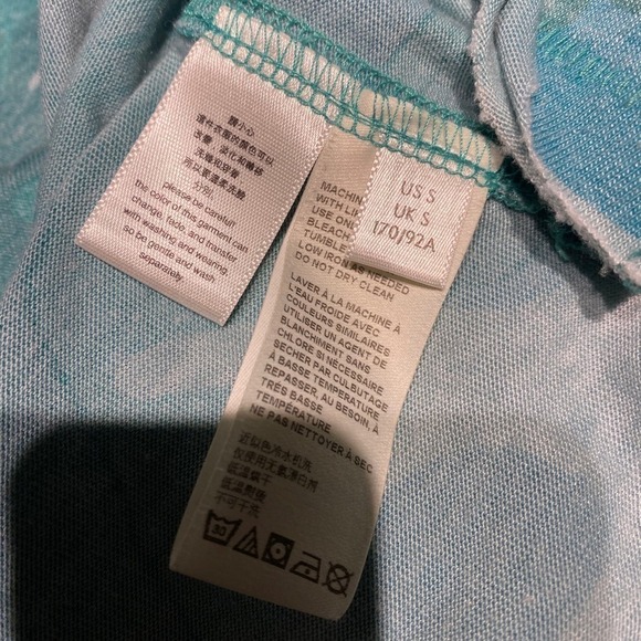 Free People Women Faded Camo Raw Hem Relaxed Crew Neck T-Shirt Green Khaki Small - Picture 6 of 10